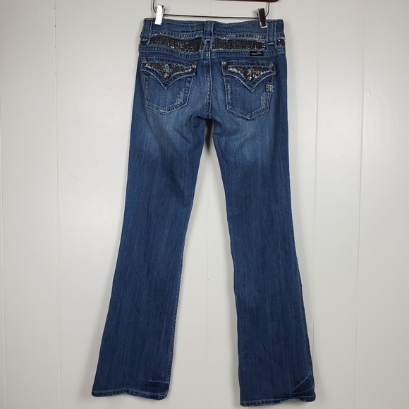 Miss Me rhinestone studded flare JP4221R jeans size 28 - Picture 3 of 15